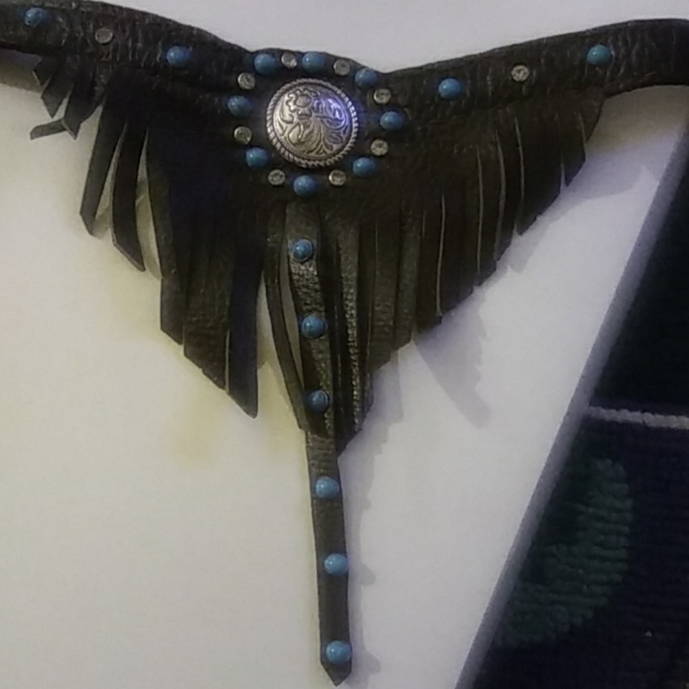 Native American Accent Leather Choker View 3